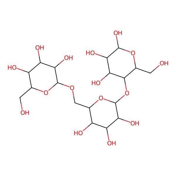 2D Structure of beta-D-Glcp-(1->6)-beta-D-Glcp-(1->4)-D-Glcp