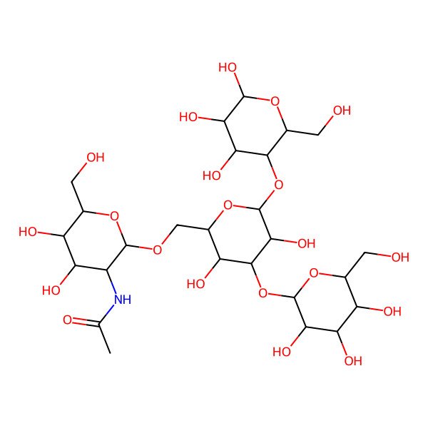 2D Structure of Gal(b1-3)[GlcNAc(b1-6)]Gal(b1-4)b-Glc
