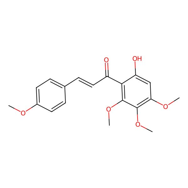2D Structure of (Z)-1-(6-hydroxy-2,3,4-trimethoxyphenyl)-3-(4-methoxyphenyl)prop-2-en-1-one 2D Structure of (Z)-1-(6-hydroxy-2,3,4-trimethoxyphenyl)-3-(4-methoxyphenyl)prop-2-en-1-one