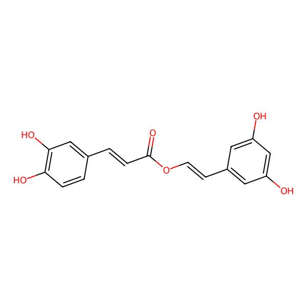 2D Structure of [(Z)-2-(3,5-dihydroxyphenyl)ethenyl] (E)-3-(3,4-dihydroxyphenyl)prop-2-enoate