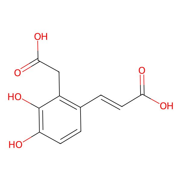 2D Structure of (Z)-3-[2-(carboxymethyl)-3,4-dihydroxy-phenyl]prop-2-enoic acid