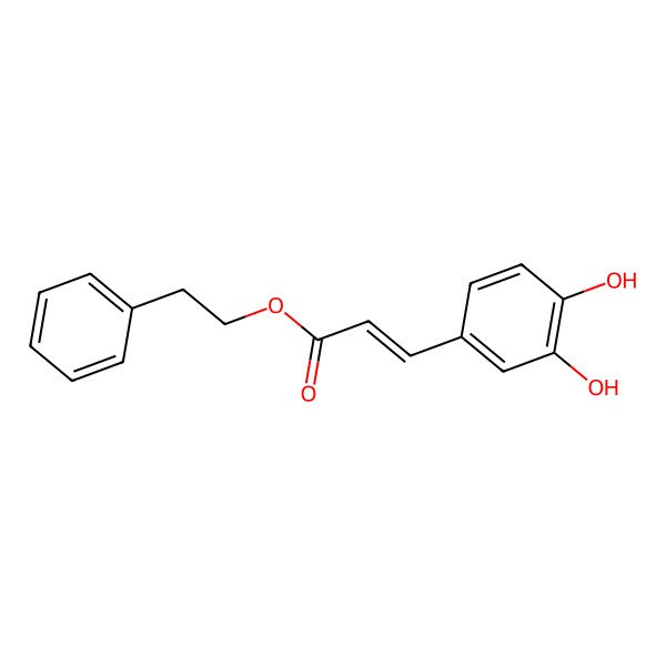 2D Structure of (Z)-3-(3,4-Dihydroxyphenyl)propenoic acid 2-phenylethyl ester