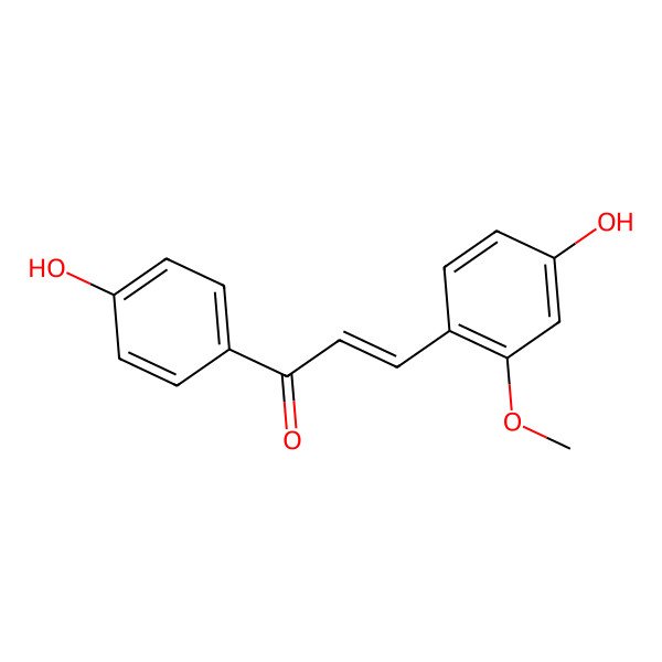 2D Structure of (Z)-3-(4-hydroxy-2-methoxyphenyl)-1-(4-hydroxyphenyl)prop-2-en-1-one