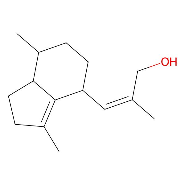 2D Structure of (Z)-3-[(4R,7S)-3,7-dimethyl-2,4,5,6,7,7a-hexahydro-1H-inden-4-yl]-2-methylprop-2-en-1-ol