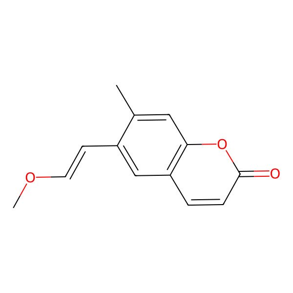 2D Structure of (Z)-6-(2-Methoxyvinyl)-7-methyl-2H-1-benzopyran-2-one