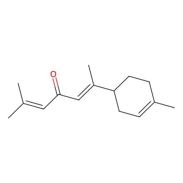 2D Structure of (5Z)-2-methyl-6-[(1R)-4-methylcyclohex-3-en-1-yl]hepta-2,5-dien-4-one