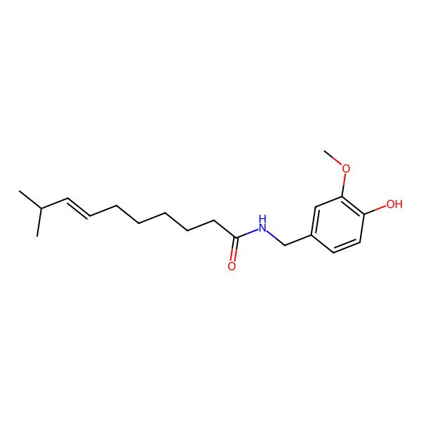 2D Structure of (Z)-N-[(4-hydroxy-3-methoxyphenyl)methyl]-9-methyldec-7-enamide