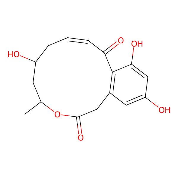 2D Structure of (+)-(10E,15R)-13-hydroxy-10,11-dehydrocurvularin