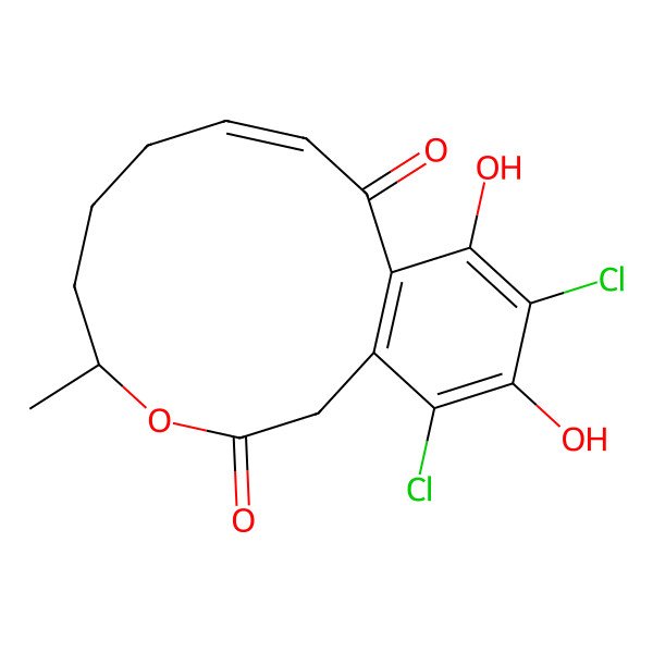 2D Structure of (-)-(10E,15S)-4,6-dichloro-10(11)-dehydrocurvularin