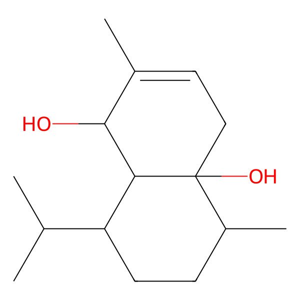 2D Structure of (+)-(1R,5R,6R,7S,10R)-Cadinan-3-Ene-1,5-Diol