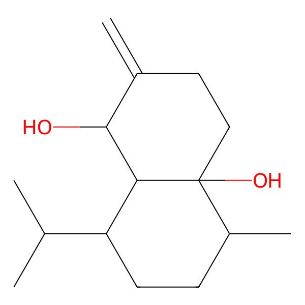 2D Structure of (+)-(1R,5S,6R,7S,10R)-Cadinan-4(11)-Ene-1,5-Diol