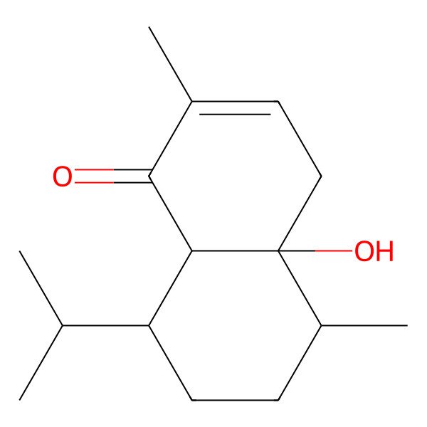 2D Structure of (-)-(1R,6S,7S,10R)-1-Hydroxycadinan-3-En-5-One