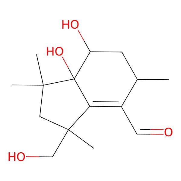 2D Structure of (+)-(2R,4S,5R,8S)-4-deacetyl-5-hydroxy-botryenalol