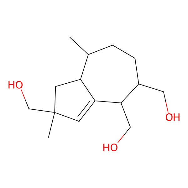 2D Structure of (-)-(2S,3S,6S,7S,9S)-Tremul-1(10)-Ene-11,12,15-Triol