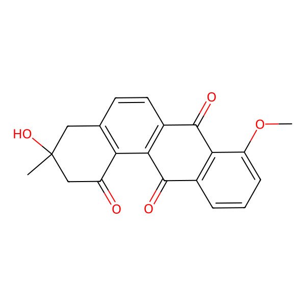 2D Structure of (-)-3,4-Dihydro-3-hydroxy-8-methoxy-3-methylbenz(a)anthracene-1,7,12(2H)-trione