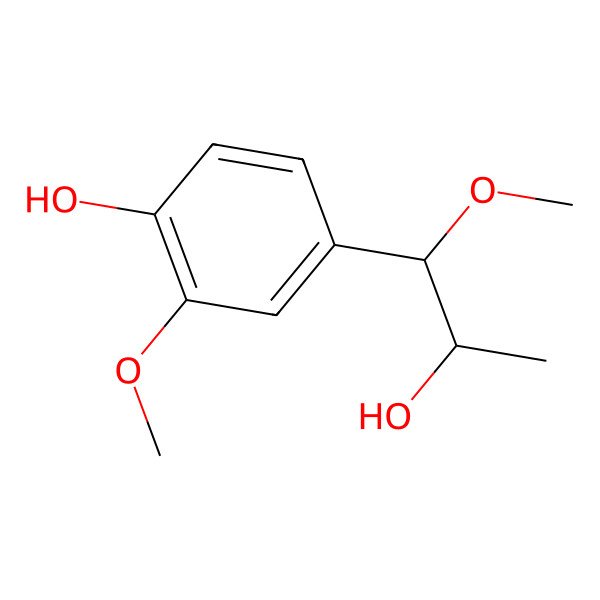 2D Structure of (+)-4-Hydroxy-beta,3-dimethoxy-alpha-methylbenzeneethanol