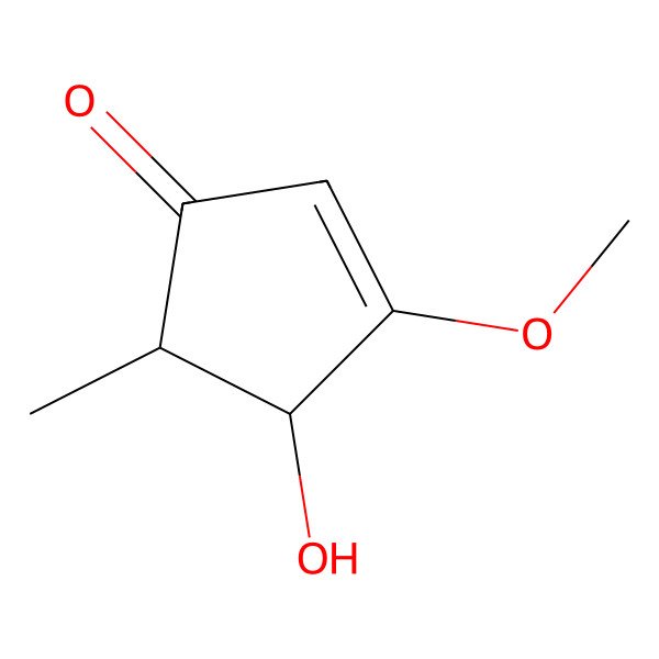 2D Structure of (-)-(4R,5R)-4-hydroxy-3-methoxy-5-methyl-2-cyclopentenone