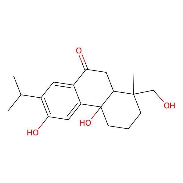 2D Structure of (-)-(4S,5S,10R)-10,12,18-trihydroxy-7-oxo-20-norabieta-8,11,13-triene 2D Structure of (-)-(4S,5S,10R)-10,12,18-trihydroxy-7-oxo-20-norabieta-8,11,13-triene