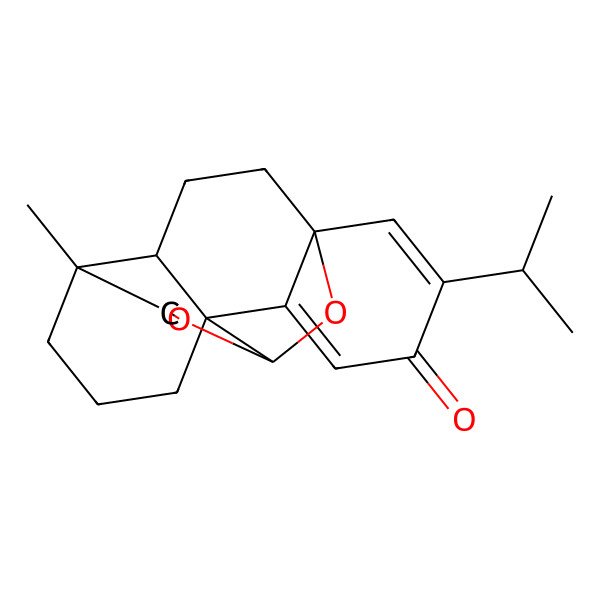 2D Structure of (-)-(4S,5S,8R,10R,20S)-8,18-dihydroxy-12-oxo-abieta-9(11),13-dien-20-aldehyde 8,18,20-acetal 2D Structure of (-)-(4S,5S,8R,10R,20S)-8,18-dihydroxy-12-oxo-abieta-9(11),13-dien-20-aldehyde 8,18,20-acetal
