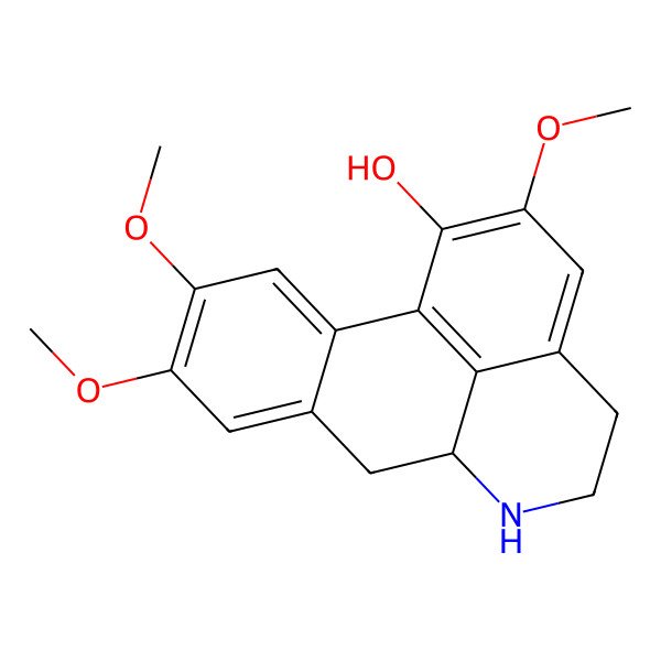 2D Structure of (+/-)-5,6,6a,7-Tetrahydro-1-hydroxy-2,9,10-trimethoxy-4H-dibenzo(de,g)quinoline