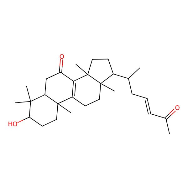 2D Structure of (-)-(5alpha,23E)-27-nor-3beta-hydroxylanosta-8,23-dien-7,25-dione