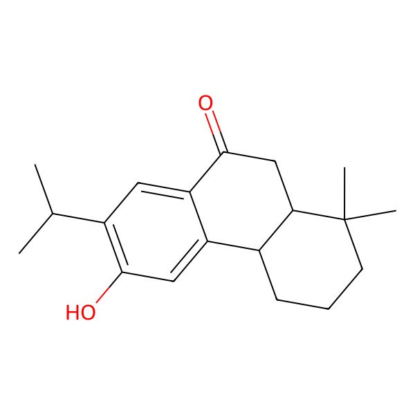 2D Structure of (-)-(5R,10S)-12-hydroxy-7-oxo-20-norabieta-8,11,13-triene 2D Structure of (-)-(5R,10S)-12-hydroxy-7-oxo-20-norabieta-8,11,13-triene