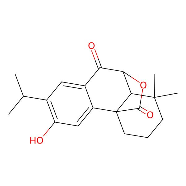 2D Structure of (+)-(5S,6S,10R)-12-hydroxy-7-oxo-abieta-8,11,13-trien-20-oic acid6,20-lactone 2D Structure of (+)-(5S,6S,10R)-12-hydroxy-7-oxo-abieta-8,11,13-trien-20-oic acid6,20-lactone