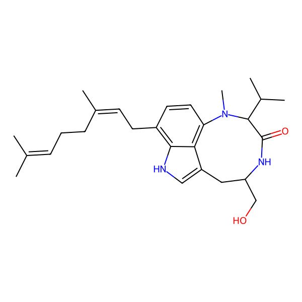 2D Structure of (-)-7-Geranylindolactam V