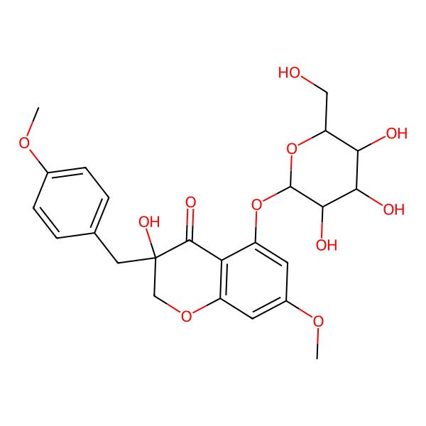 2D Structure of (-)-7-O-Methylecoumol 5-O-beta-D-glucopyranoside