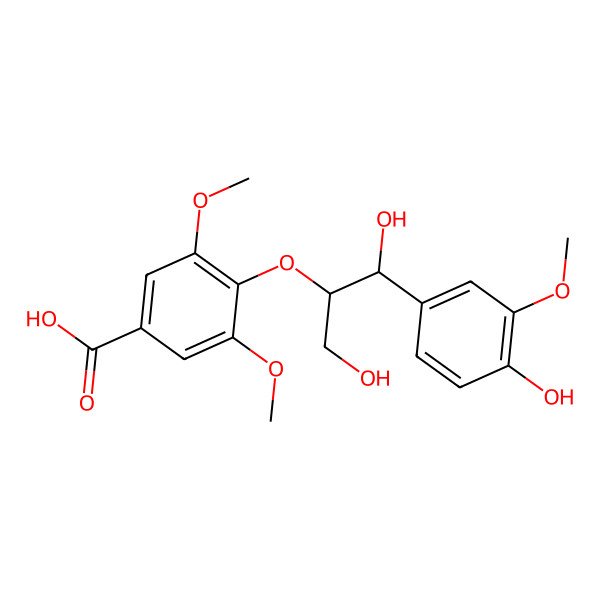 2D Structure of (+)-(7S,8S)-4-Hydroxy-3,3',5'-Trimethoxy-8',9'-Dinor-8,4'-Oxyneolignan-7,9-Diol-7'-Oic Acid