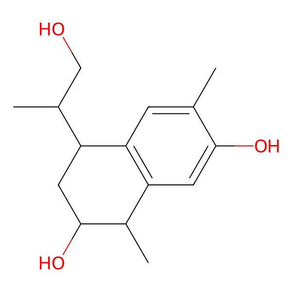 2D Structure of (+)-(7S,9R,10R)-3,9,12-trihydroxycalamenene