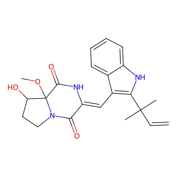 2D Structure of (+/-)-8-epihydroxy-brevianamide R