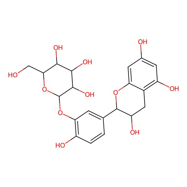 2D Structure of (+)-Catechin-3'-O-beta-D-glucoside