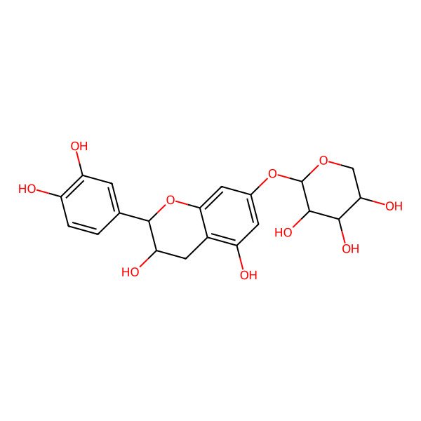 2D Structure of (+)-catechin 7-O-beta-D-xyloside