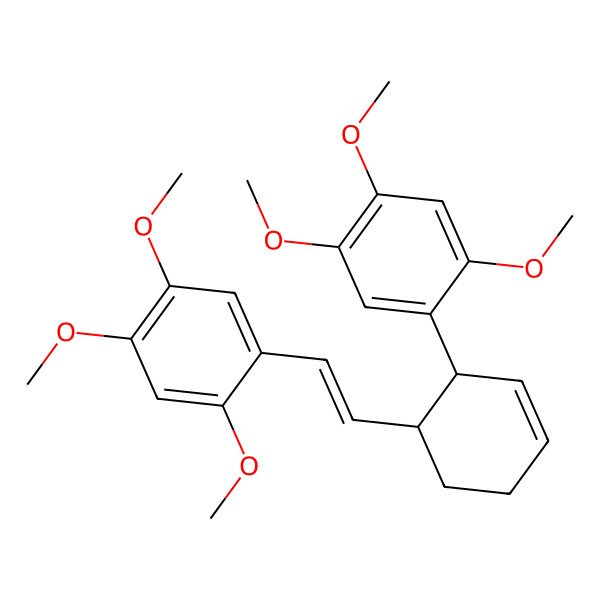 2D Structure of (+/-)-cis-3-(2,4,5-Trimethoxyphenyl)-4-[(e)-2,4,5-trimethoxystyryl]cyclohex-1-ene