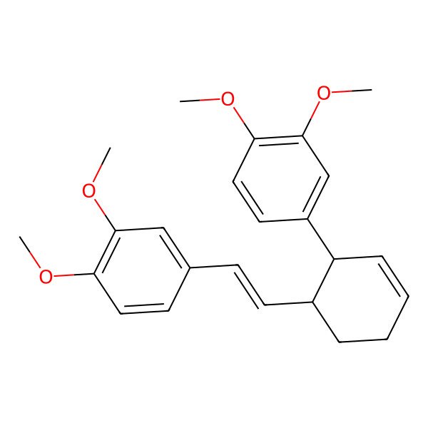 2D Structure of (+/-)-cis-3-(3,4-Dimethoxyphenyl)-4-[(e)-3,4-dimethoxystyryl]cyclohex-1-ene