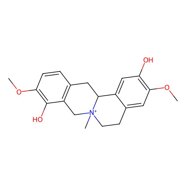 2D Structure of 3,10-dimethoxy-7-methyl-6,8,13,13a-tetrahydro-5H-isoquinolino[2,1-b]isoquinolin-7-ium-2,9-diol