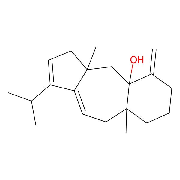2D Structure of (+)-Dolasta-1(15),7,9-trien-14-ol