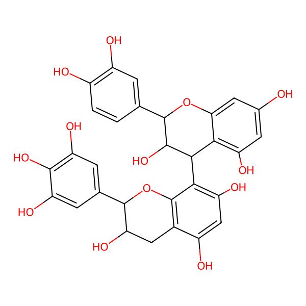 2D Structure of (-)-Epicatechin-(4beta->8)-(-)-epigallocatechin