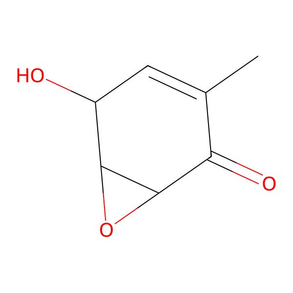 2D Structure of (1S,5S,6S)-5-hydroxy-3-methyl-7-oxabicyclo[4.1.0]hept-3-en-2-one