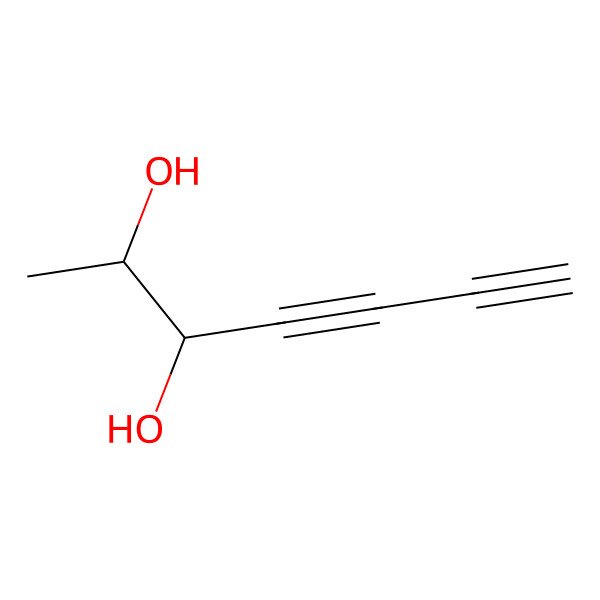 2D Structure of (-)-Hepta-4,6-diyne-2,3-diol