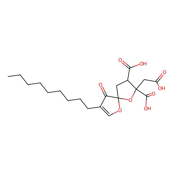 2D Structure of (2S,3S,5S)-2-(carboxymethyl)-8-nonyl-9-oxo-1,6-dioxaspiro(4.4)non-7-ene-2,3-dicarboxylic acid