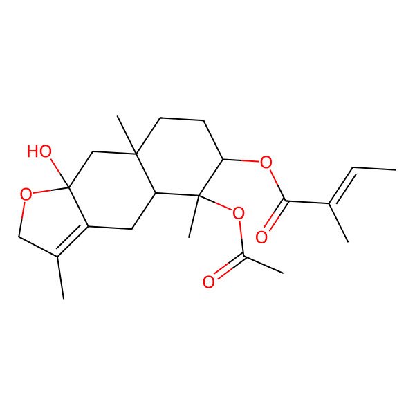 2D Structure of [(4aR,5R,6S,8aR,9aS)-5-acetyloxy-9a-hydroxy-3,5,8a-trimethyl-4,4a,6,7,8,9-hexahydro-2H-benzo[f][1]benzofuran-6-yl] (Z)-2-methylbut-2-enoate