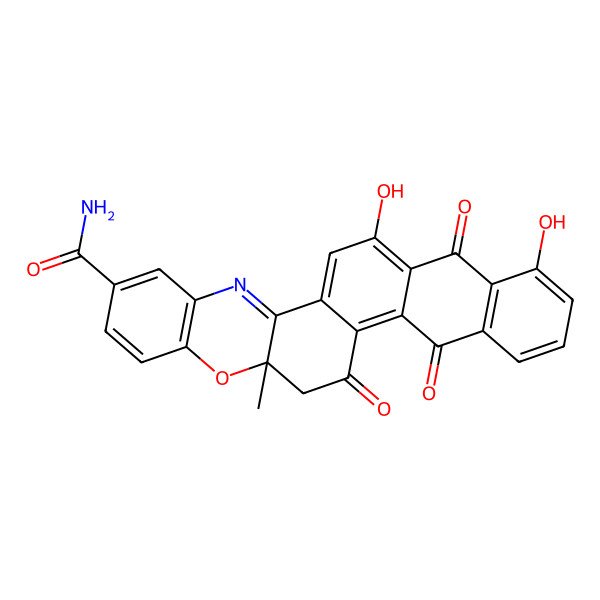 2D Structure of 21,25-Dihydroxy-11-methyl-13,16,23-trioxo-10-oxa-3-azahexacyclo[12.12.0.02,11.04,9.015,24.017,22]hexacosa-1(26),2,4(9),5,7,14,17(22),18,20,24-decaene-6-carboxamide