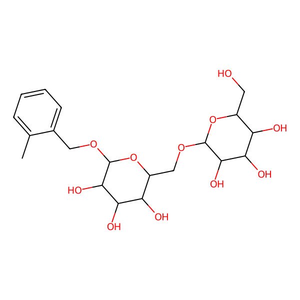 2D Structure of (2R,3S,4S,5R,6R)-2-(hydroxymethyl)-6-[[(2R,3S,4S,5R,6R)-3,4,5-trihydroxy-6-[(2-methylphenyl)methoxy]oxan-2-yl]methoxy]oxane-3,4,5-triol