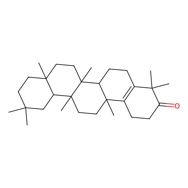2D Structure of (6aR,6aR,6bS,8aR,12aS,14aR)-4,4,6a,6b,8a,11,11,14a-octamethyl-2,5,6,6a,7,8,9,10,12,12a,13,14-dodecahydro-1H-picen-3-one