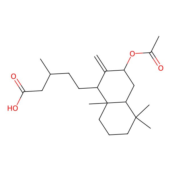 2D Structure of (3R)-5-[(1S,3S,4aR,8aS)-3-acetyloxy-5,5,8a-trimethyl-2-methylidene-3,4,4a,6,7,8-hexahydro-1H-naphthalen-1-yl]-3-methylpentanoic acid