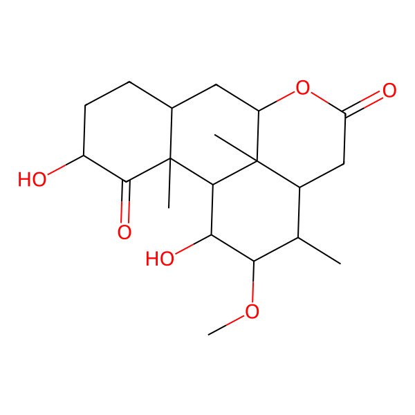 2D Structure of (1S,2S,4S,7R,9R,13S,14R,15S,16S,17S)-4,16-dihydroxy-15-methoxy-2,14,17-trimethyl-10-oxatetracyclo[7.7.1.02,7.013,17]heptadecane-3,11-dione