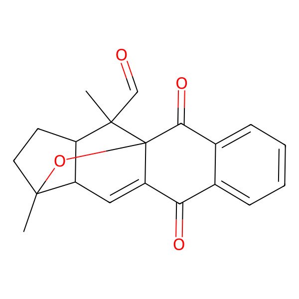 2D Structure of 16,18-Dimethyl-2,9-dioxo-17-oxapentacyclo[11.4.1.01,10.03,8.012,16]octadeca-3,5,7,10-tetraene-18-carbaldehyde
