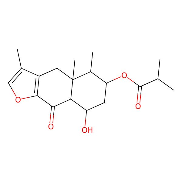 2D Structure of (8-Hydroxy-3,4a,5-trimethyl-9-oxo-4,5,6,7,8,8a-hexahydrobenzo[f][1]benzofuran-6-yl) 2-methylpropanoate